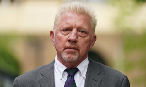 Boris Becker before he was jailed in April this year for concealing £2.5m of assets to avoid paying debts.