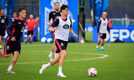 Charlie Patiño in Deportivo training.