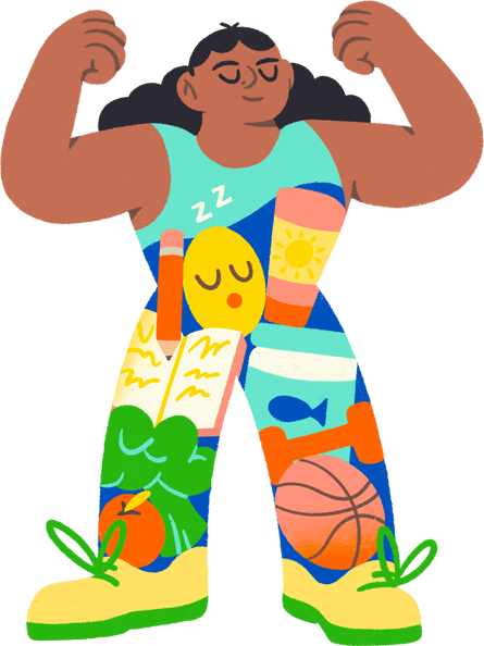 Illustration of woman looking strong
