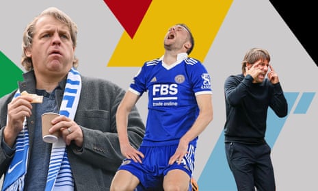 Todd Boehly has a snack; Jamie Vardy showing Leicester’s anguish; and Antonio Conte expresses his anger.