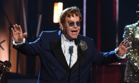 Elton John at the iHeartRadio Music awards in May 2021.