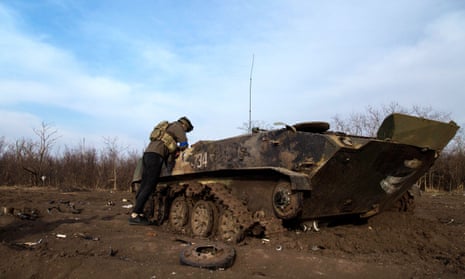 The aftermath of the battle between the Ukrainian and the Russian armies, Mykolaiv, Ukraine, 29 March.