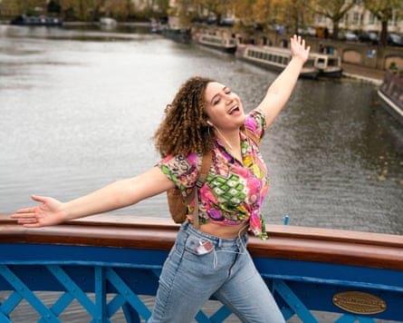 Rose Matafeo on a bridge
