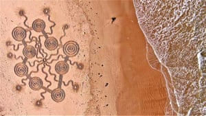 A drawing in the sand from the air