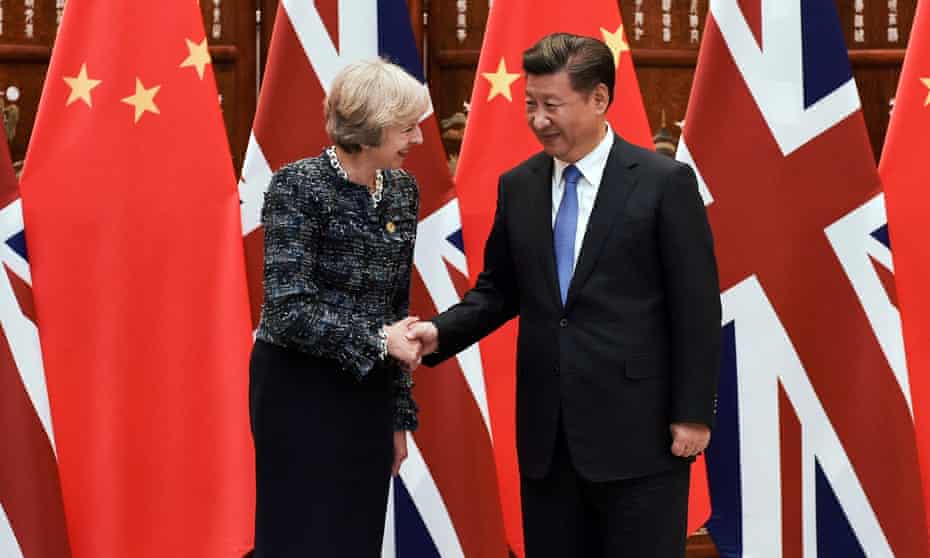 Theresa May meeting Chinese president Xi Jinping in September 2016