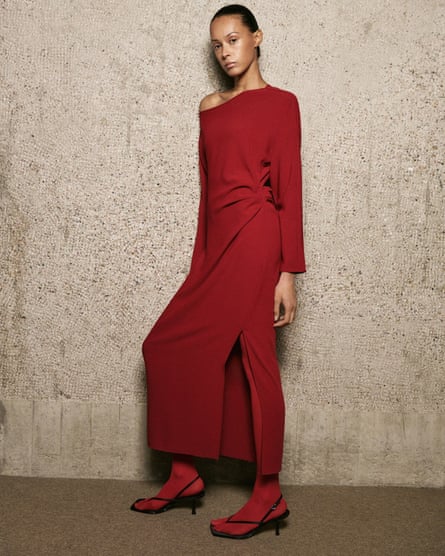 Classic midi dress from Mango, in red.