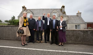 Donald Trump and Maryanne Trump Barry stand outside their late mother’s house in Tong on the island of Lewis, in 2009.