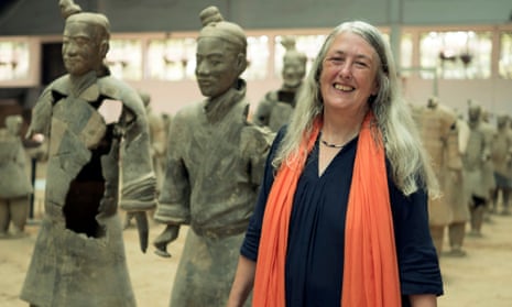 Mary Beard, pictured with China’s Terracotta Army, is one of three Civilisations presenters.