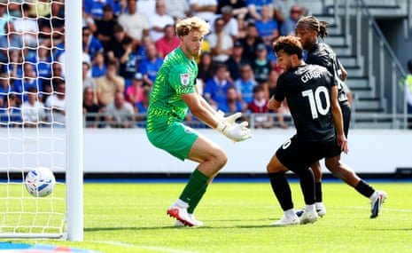 Ilias Chair of QPR scores a goal