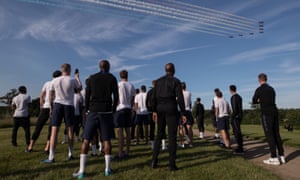 England Football Team Training Session at St George's Park, Burton Upon Trent, UK - 10 Jun 2018<br>Editorial Use Only
Mandatory Credit: Photo by Eddie Keogh for FA/REX/Shutterstock (9709018ap)
The England players watch a fly past by The Red Arrows at St George's Park
England Football Team Training Session at St George's Park, Burton Upon Trent, UK - 10 Jun 2018