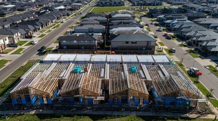 A tightly packed housing development