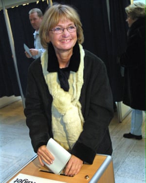 The founder of the far-right Danish People’s Party, Pia Kjærsgaard.