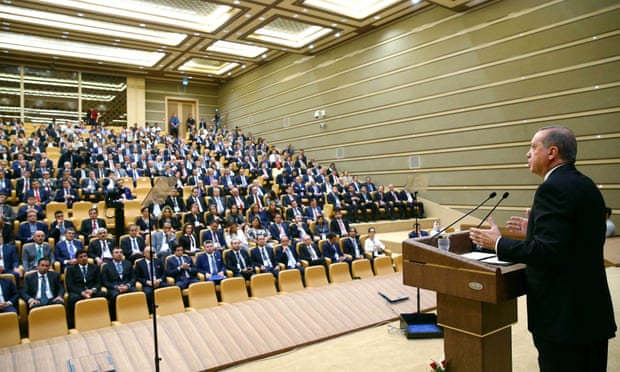 Recep Tayyip Erdoğan at a meeting