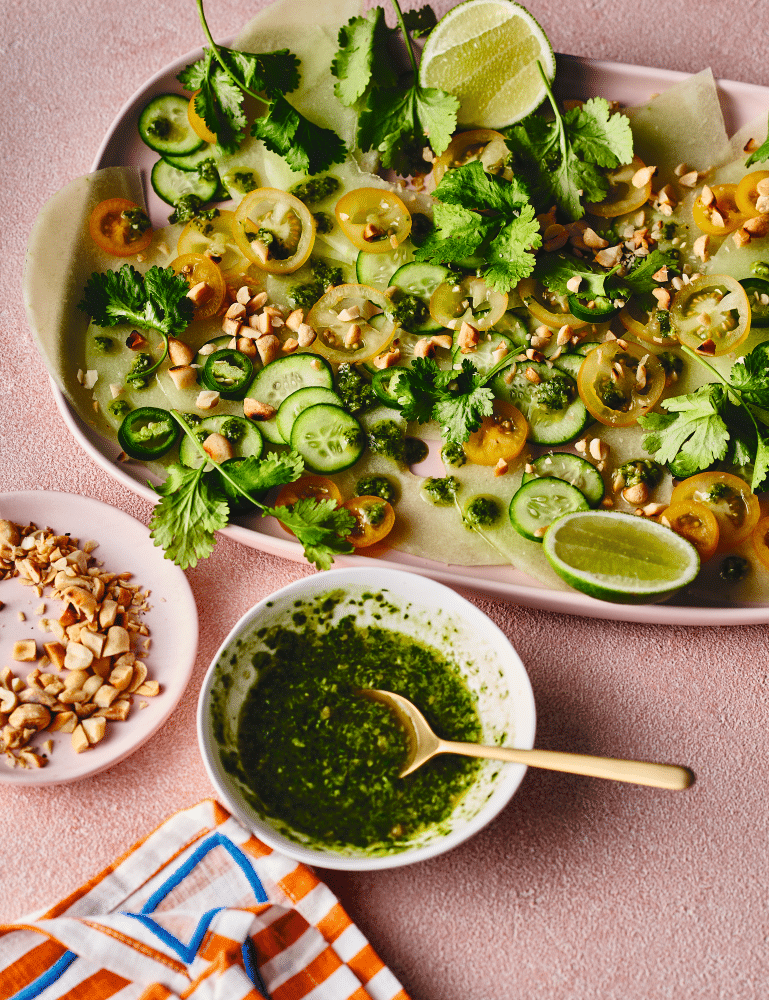 Alice Zaslavsky’s honey dew melon carpaccio.