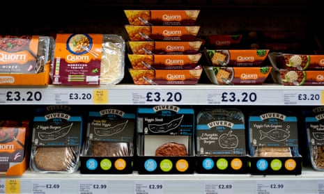 Vegetarian and vegan food ranges at a UK supermarket
