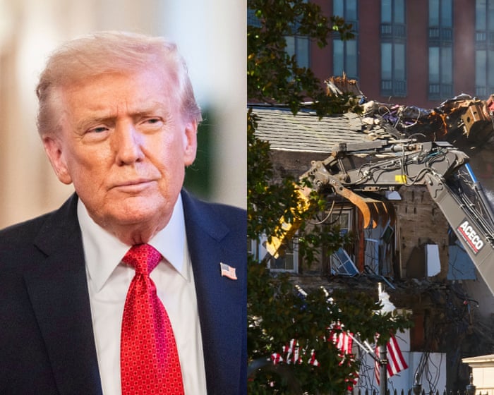 Trump takes a wrecking ball to the White House in on-the-nose metaphor