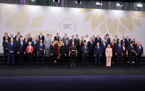 Family photo of the European Political Community summit in Copenhagen.
