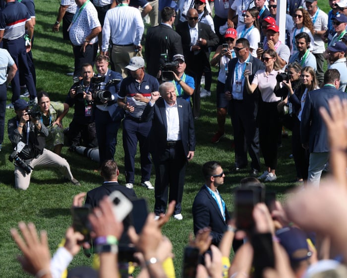 Donald Trump’s Ryder Cup visit results in fans missing early action due to tight security