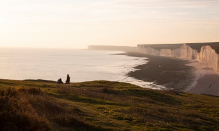 Walkers on the Seven Sisters, South Downs
