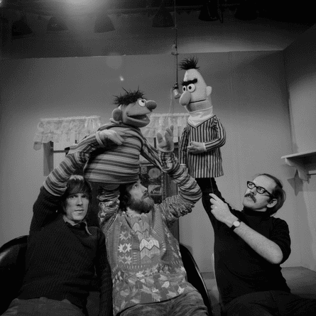 Bert and Ernie with
puppeteers Daniel
Seagren, Henson and Oz