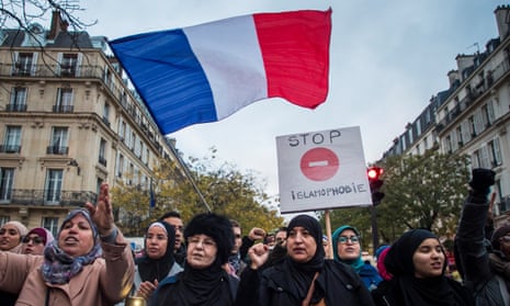 A protest against Islamophobia in Paris, November 2019: ‘Islamophobia has not supplanted its racist predecessors, but energised them.’