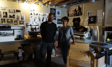 Artists Donald Black and Ali McClain in Black’s studio.