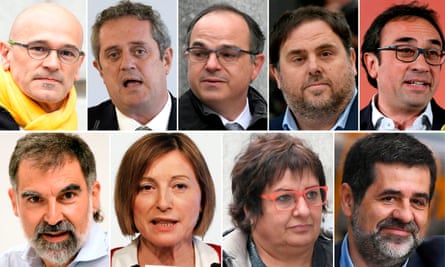 The nine Catalan separatist leaders sentenced on Monday