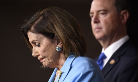 Nancy Pelosi,Adam Schiff<br>House Speaker Nancy Pelosi of Calif., left, joined by House Intelligence Committee Chairman Rep. Adam Schiff, D-Calif., right, arrive for a news conference on Capitol Hill in Washington, Wednesday, Oct. 2, 2019 (AP Photo/Susan Walsh)