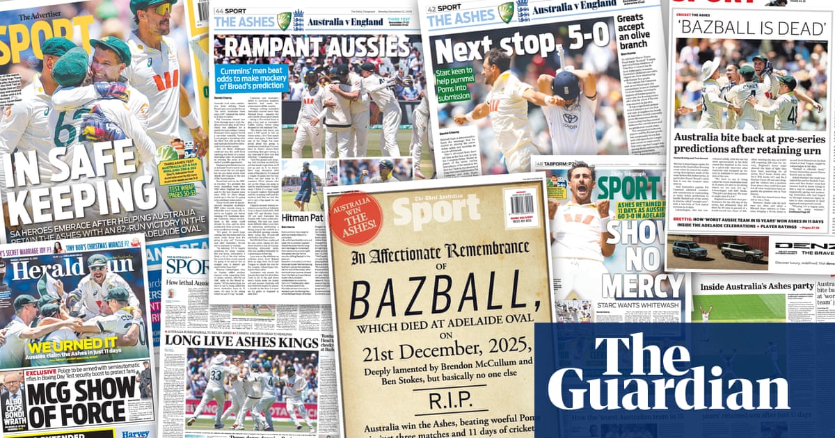 RIP': Australian media revels in deeply lamented' death of Bazball after Ashes woe