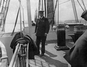 Shackleton on board Endurance in London