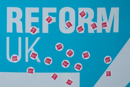A Reform UK with ‘vote Andy’ stickers plastered all over it