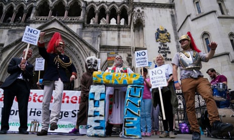 Campaigners outside the high court in central London in June.