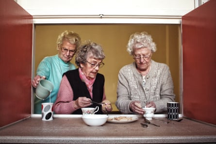 Photographer Angela Christofolou’s grandmother and her friends at St James Church Hall in Heywood, Lancashire.