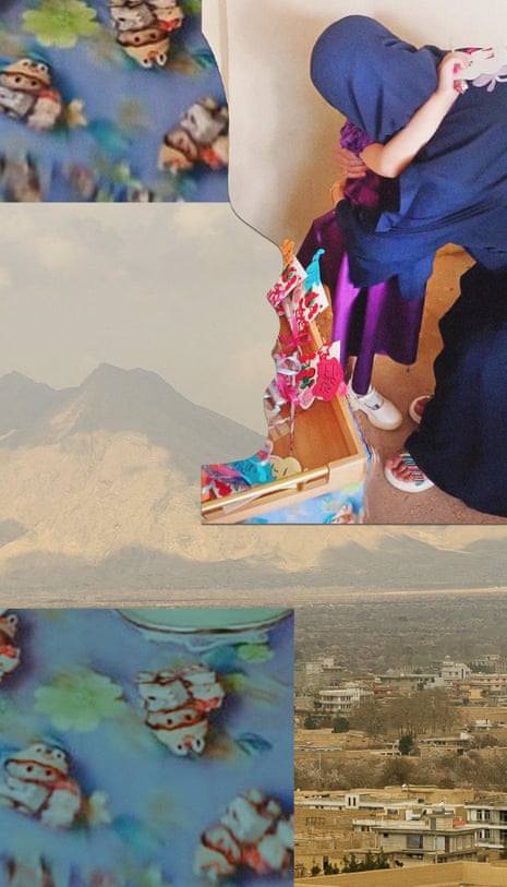 A composite of an unidentified afghan woman hugging a child along images of rural life in afghanistan