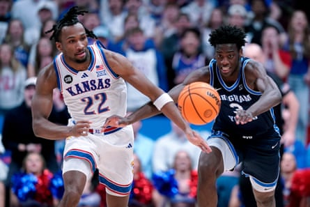 Kansas’ Darryn Peterson, left, and BYU’s AJ Dybantsa are two of the nation’s most acclaimed freshmen and NBA draft prospects.