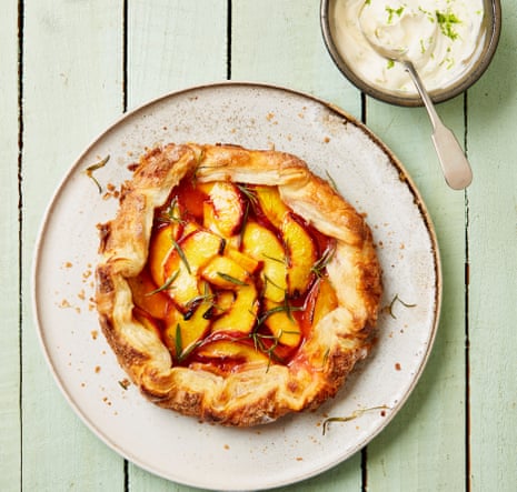 Yotam Ottolenghi’s peach, rosemary and lime galette.