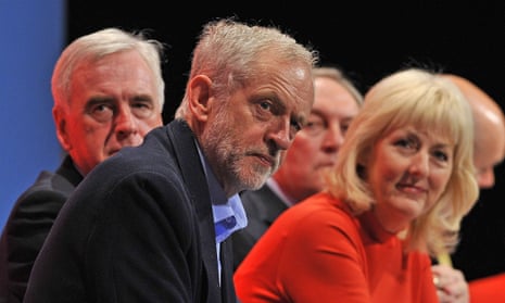 Jeremy Corbyn (centre) and Jennie Formby (right), the new Labour general secretary.