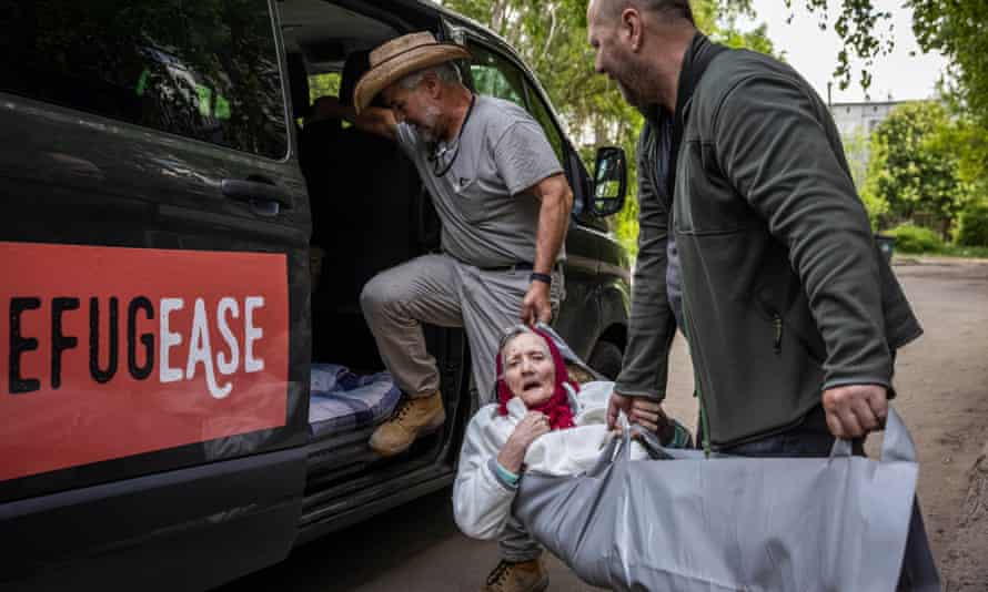 Nina is evacuated from her home in Kostyantynivka, Ukraine
