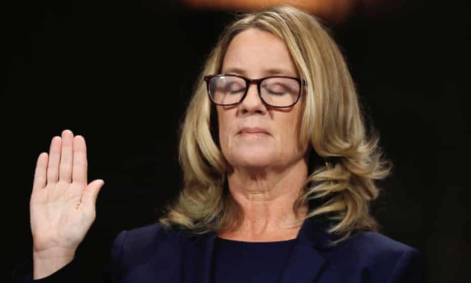 Christine Blasey Ford on Capitol Hill in Washington on 27 September 2018.