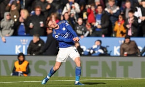 Harvey Barnes celebrates his goal against Chelsea in February.