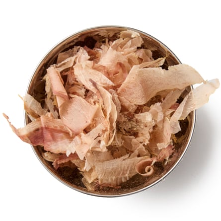 fish flakes – katsuoboshi – in a bowl.