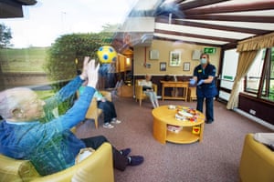 Residents and staff do their daily exercise at McClymont House
