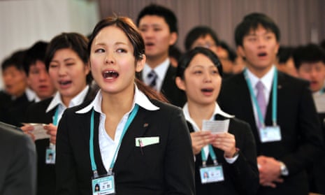 New recruits at a Japanese a retail company.