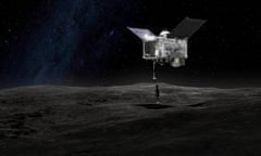 An artist’s rendering made available by Nasa depicts Osirix-Rex contacting the asteroid Bennu. 