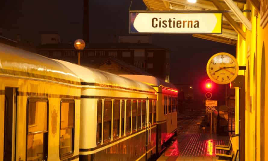 The Transcantabrico train at the Cistierna railway station in Leon Province.