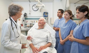 Doctors and patient
