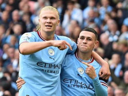Erling Haaland and Phil Foden both scored hat-tricks for Manchester City in the derby.