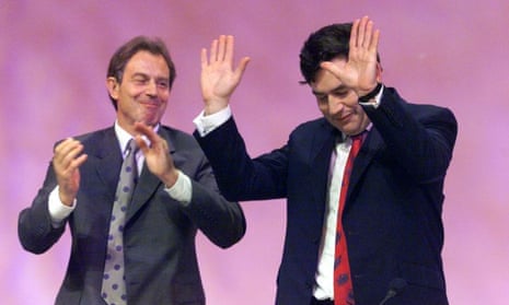 Tony Blair applauds Gordon Brown’s speech at the 1999 Labour party conference in Bournemouth