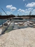 A collapsed bridge in Abaco.