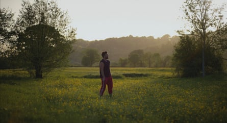 Person alone in a field